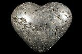 Polished Pyrite Heart - Peru #66491-1